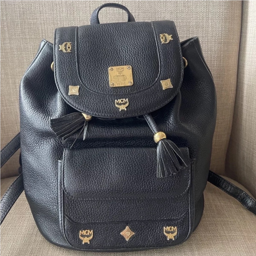 Rare Authentic Vintage Mcm Small Leather Backpack